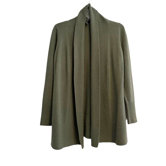 Charter Club Luxury 100% Cashmere Open Front Cardigan Knit Sweater Green SMALL - Picture 14 of 14